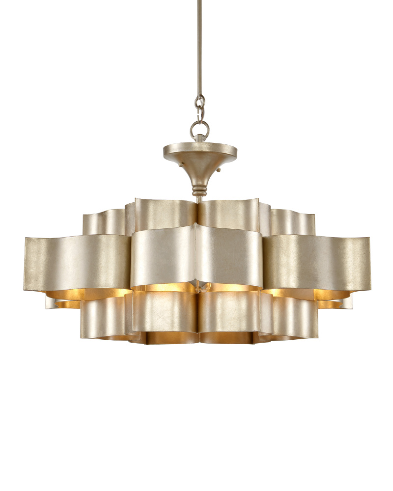 Grand Lotus Large Silver Chandelier