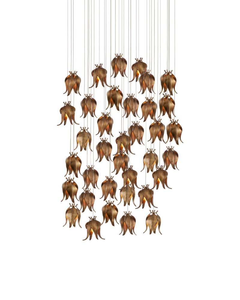 Iota 36-Light Round Multi-Drop Pendant