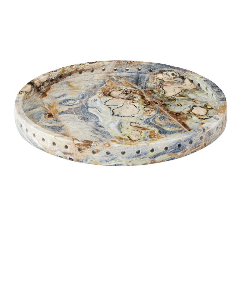 Freya Floral Jade Marble Tray