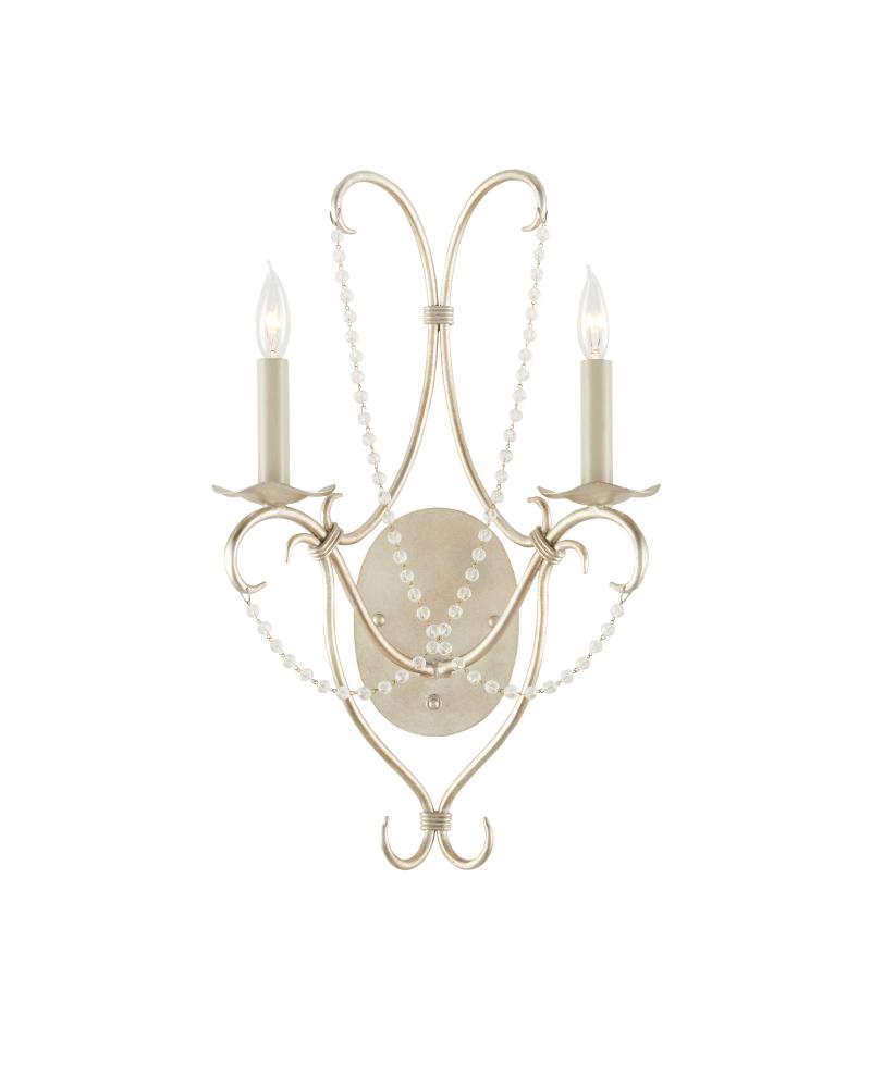 Crystal Lights Silver Wall Sconce
