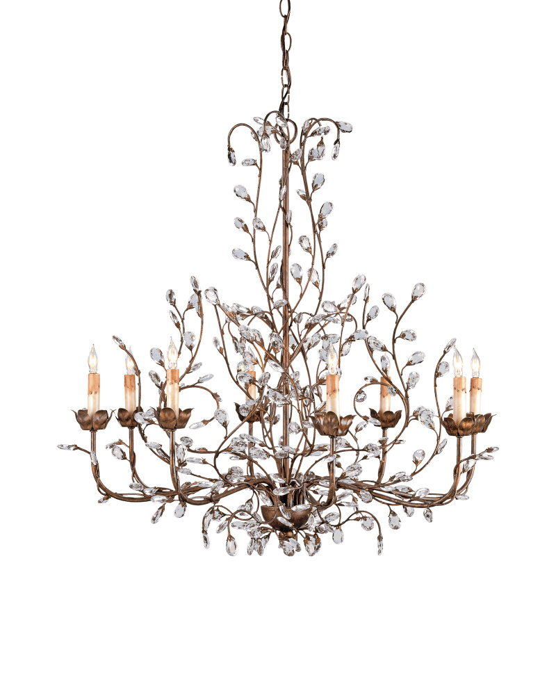 Crystal Bud Large Gold Chandelier