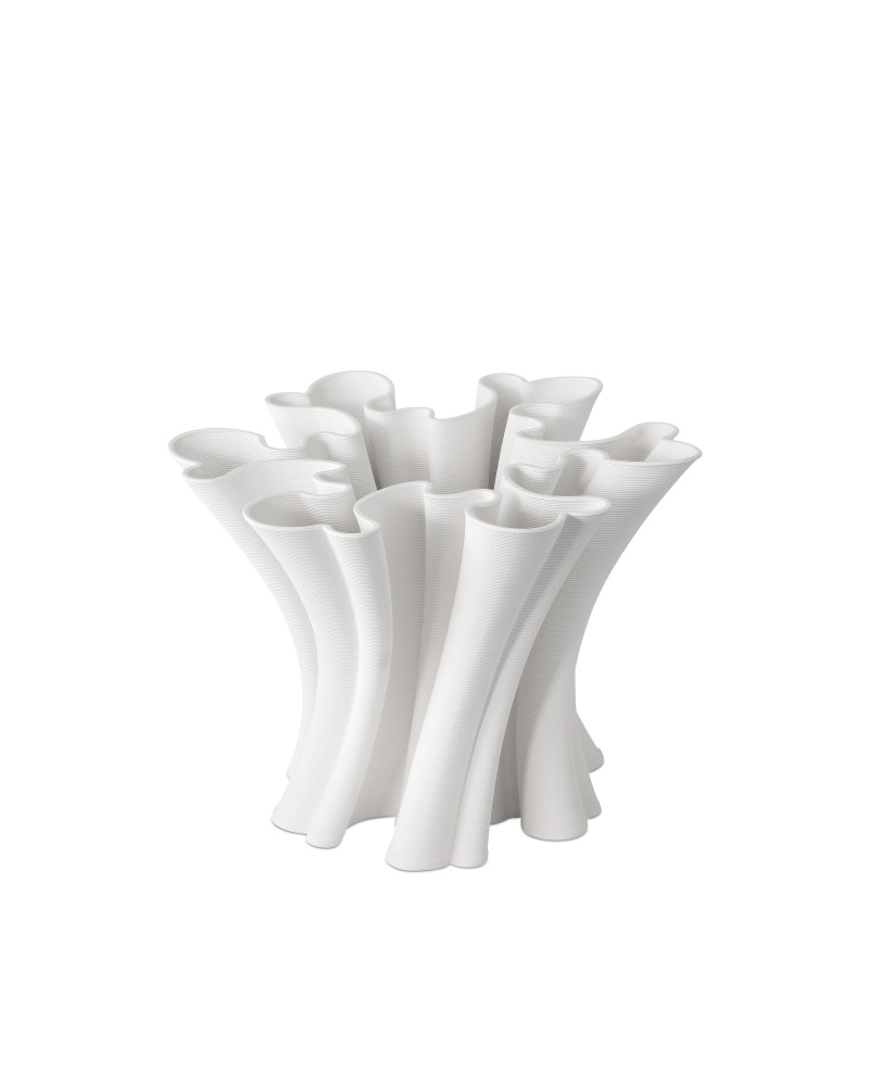 Godet Twist White Vase