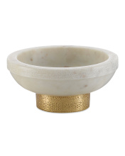 Currey 1200-0169 - Valor Small White Marble Bowl