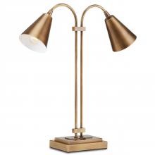 Currey 6000-0784 - Symmetry Brass Double Desk Lamp