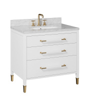 Currey 3800-0007 - Verona 36" White Vanity with Rectangular Undermount Sink