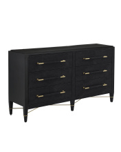 Currey 3000-0332 - Verona Black Six-Drawer Chest