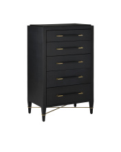 Currey 3000-0248 - Verona Black Five-Drawer Chest