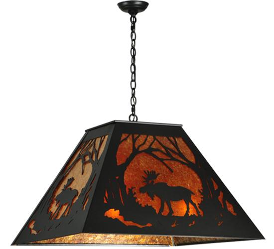 30" Square Moose at Dawn Pendant