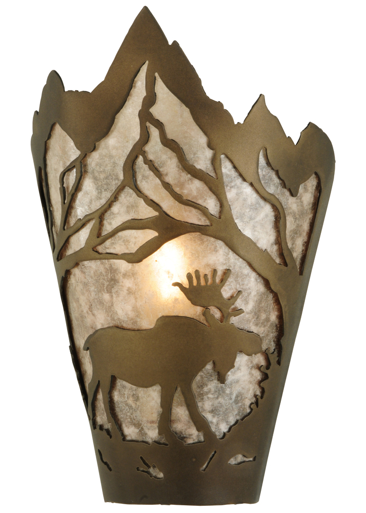8" Wide Moose at Dawn Right Wall Sconce