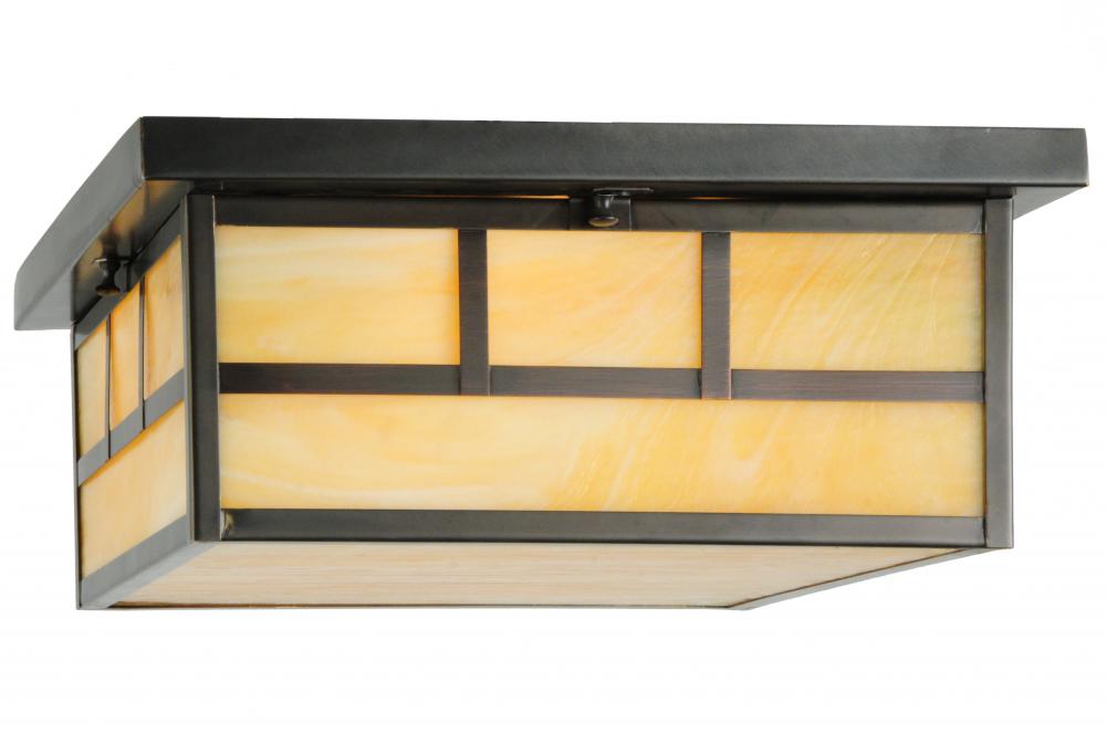 16" Square Hyde Park Double Bar Mission Flushmount