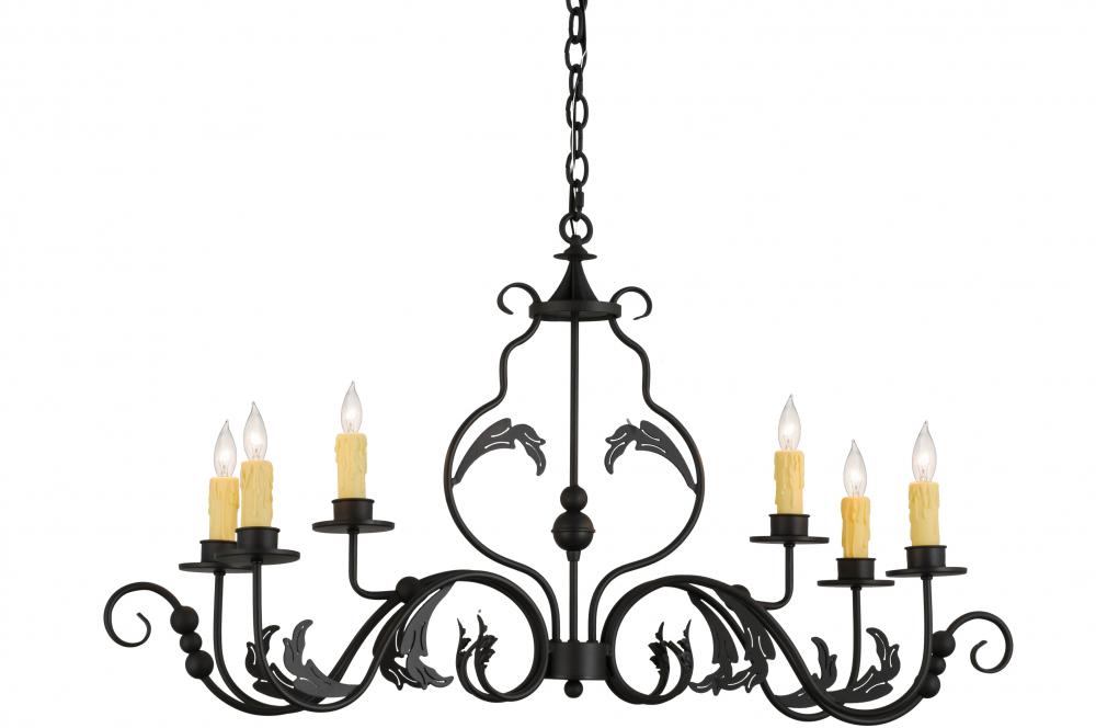 42" Long Augusta 6 Light Oblong Chandelier
