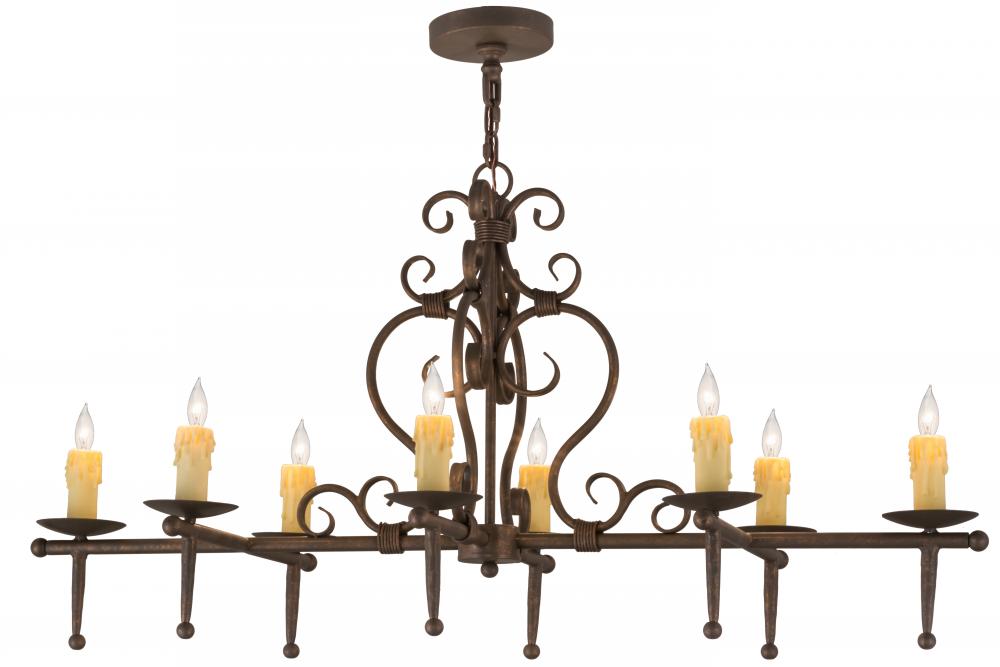 48" Long Monica 8 Light Oblong Chandelier