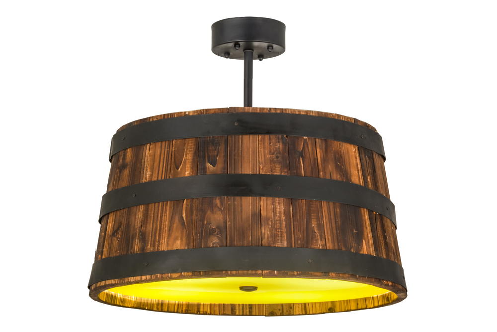 25" Wide Whiskey Barrel Pendant