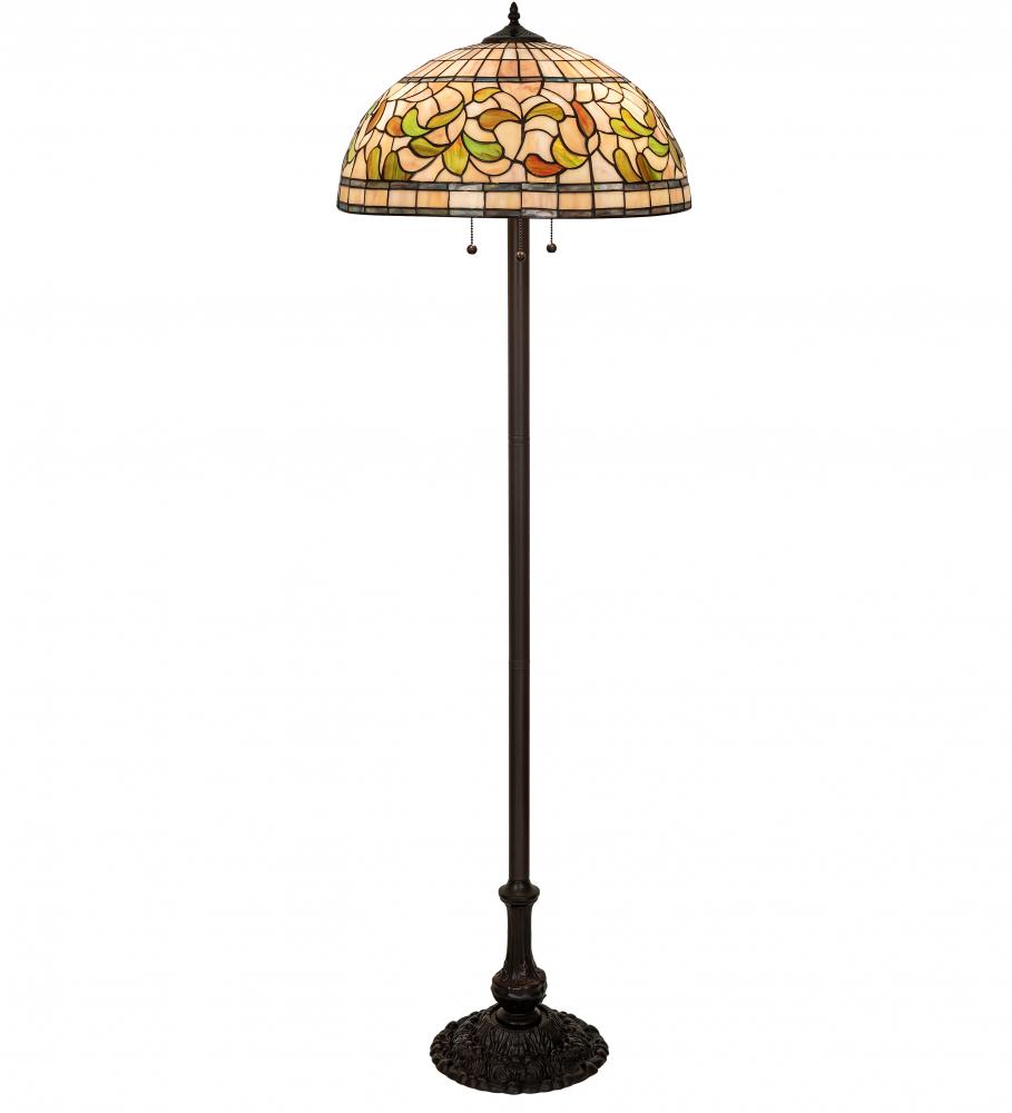 62" High Tiffany Turning Leaf Floor Lamp