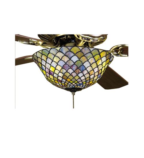 12" Wide Tiffany Fishscale Fan Light Fixture