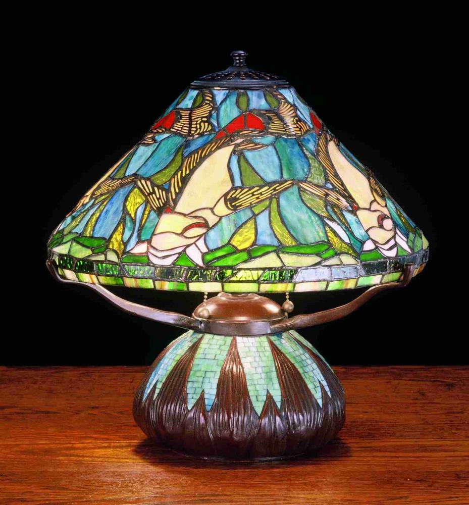 16"H Tiffany Koi Mosaic Base Table Lamp