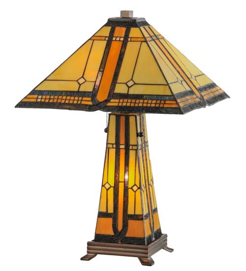 25" High Sierra Prairie Mission Lighted Base Table Lamp