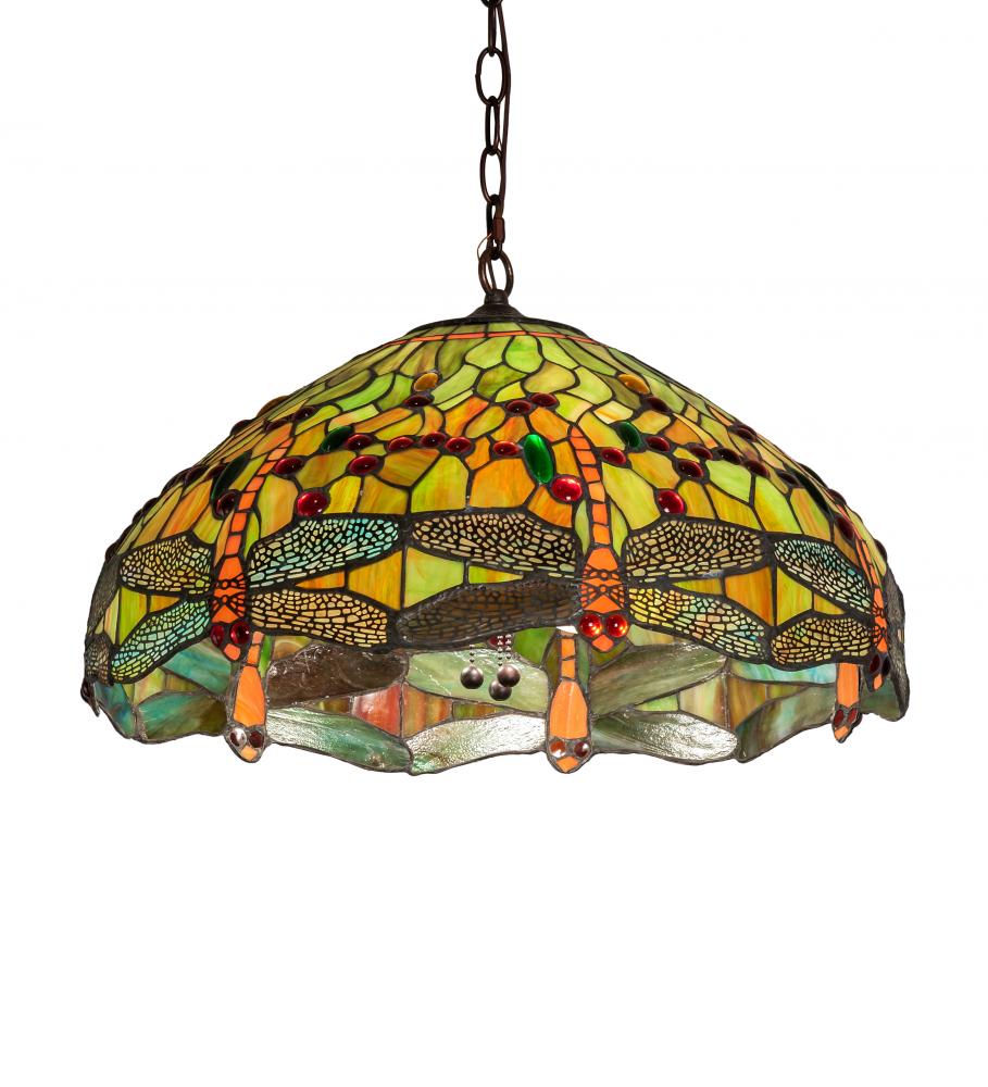 20" Wide Tiffany Hanginghead Dragonfly Pendant