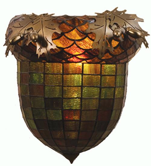 12"W Oak Leaf & Acorn Wall Sconce