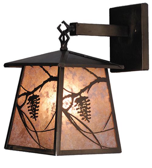 7.5" Wide Whispering Pines Lantern Wall Sconce