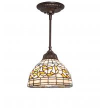Meyda White 105221 - 8" Wide Tiffany Turning Leaf Mini Pendant