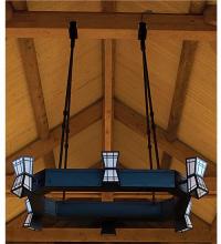 Meyda White 110616 - 96"L Cortland 6 LT Oblong Chandelier