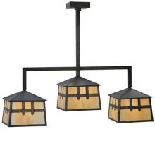 Meyda White 110914 - 39" Long Stillwater Double Cross Mission 3 Light Island Pendant