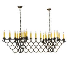 Meyda White 116731 - 71"L Picadilly 23 LT Oblong Chandelier