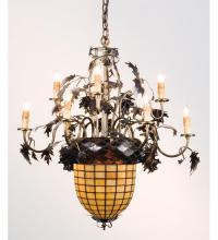 Meyda White 12753 - 30" Wide Greenbriar Oak 9 Light Chandelier