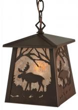 Meyda White 133124 - 7" Square Moose at Dawn Mini Pendant