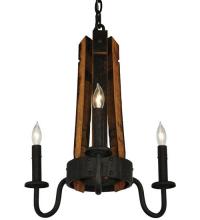 Meyda White 133299 - 17" Wide Barrel Stave Madera 3 Light Chandelier