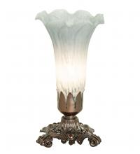 Meyda White 251885 - 8" High Gray Tiffany Pond Lily Accent Lamp