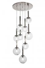 Meyda White 163161 - 28"W Bola Piston 9 LT Cascading Pendant