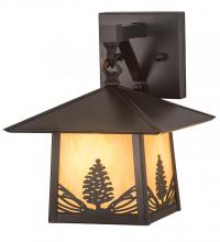 Meyda White 192760 - 9" Wide Stillwater Mountain Pine Wall Sconce