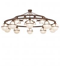 Meyda White 200284 - 84" Wide Bola Tavern 20 Light Two Tier Chandelier