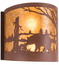 Meyda White 200325 - 15" Wide Bear at Lake Left Wall Sconce