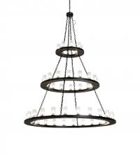 Meyda White 221385 - 72" Wide Loxley 48 Light Three Tier Chandelier