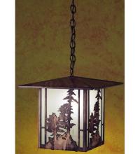 Meyda White 29273 - 12" Square Tall Pines Lantern Pendant