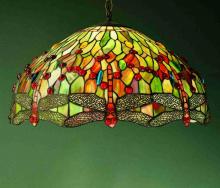 Meyda White 31108 - 22" Wide Tiffany Hanginghead Dragonfly Pendant