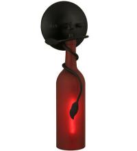 Meyda White 65456 - 5"W Tuscan Vineyard Frosted Red Wine Bottle Wall Sconce