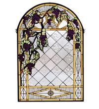 Meyda White 66048 - 24"W X 36"H Grape Diamond Trellis Stained Glass Window