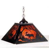 Meyda White 73342 - 16" Square Moose at Dawn Pendant